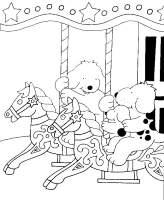 A coloring page of spot the dog